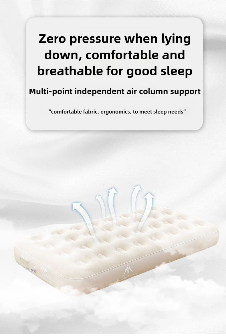 Mountainhiker جديد الداخلية مرتبة هوائية Glamping الحصير البلاستيكية نفخ النوم فراش 1/3 شخص سرير تخييم حصيرة المدمج في مضخة