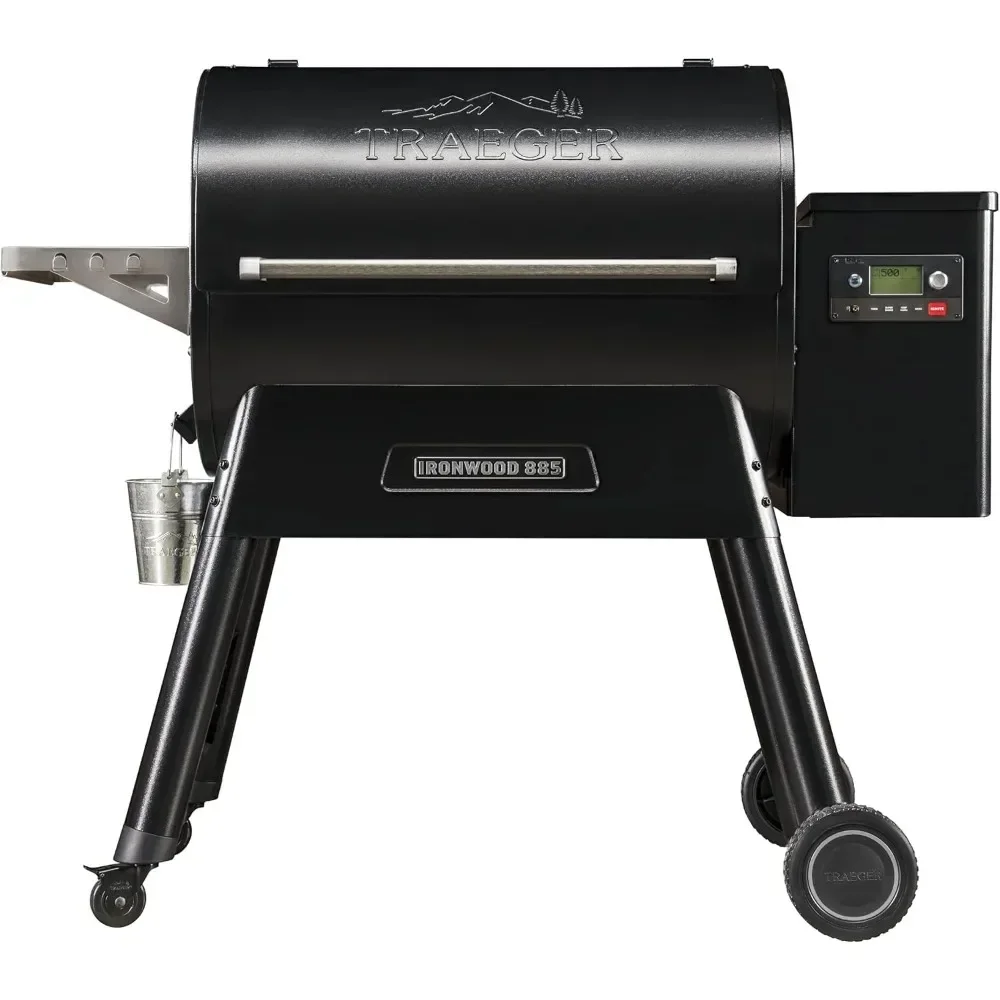 885 Electric Wood Pellet Grill and Smoker,500 Degree Max Temperature, Meat Probe,6 in 1 BBQ Grill with WiFi and App Connectivity