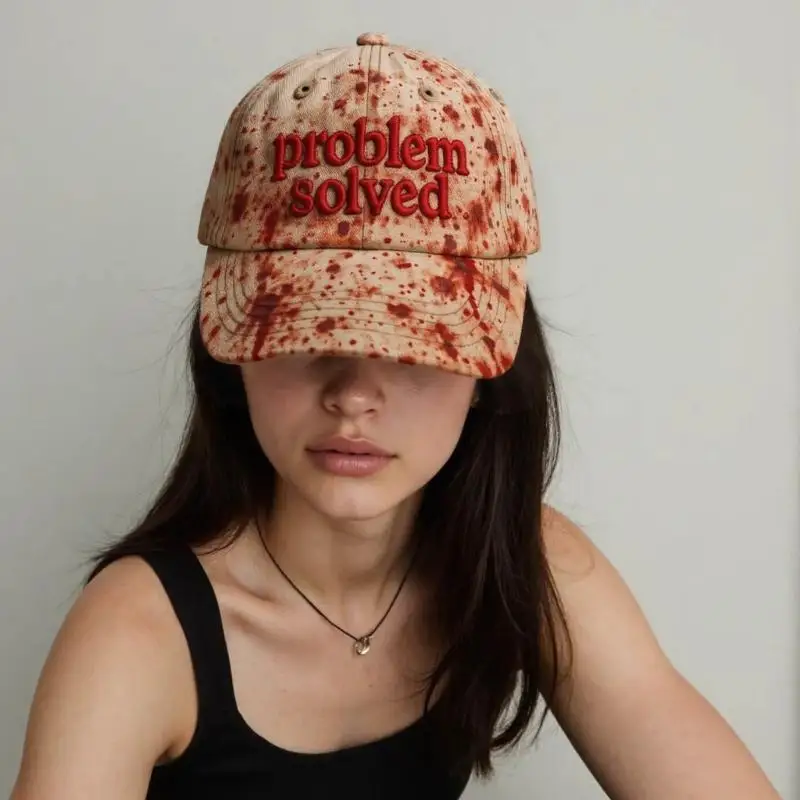 قبعة بيسبول للجنسين بتصميم دم مخيف B95F قابلة للتنفس وقابلة للتعديل مثالية لأزياء الهالوين والأنشطة الخارجية