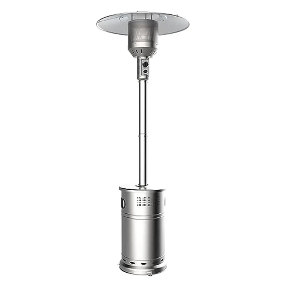 

Sundara 92" Stainless Steel Patio Heater 48,000 BTUs EZ Lift Tank Access Compact Design Cylinder Control Radiant Heat Outdoor
