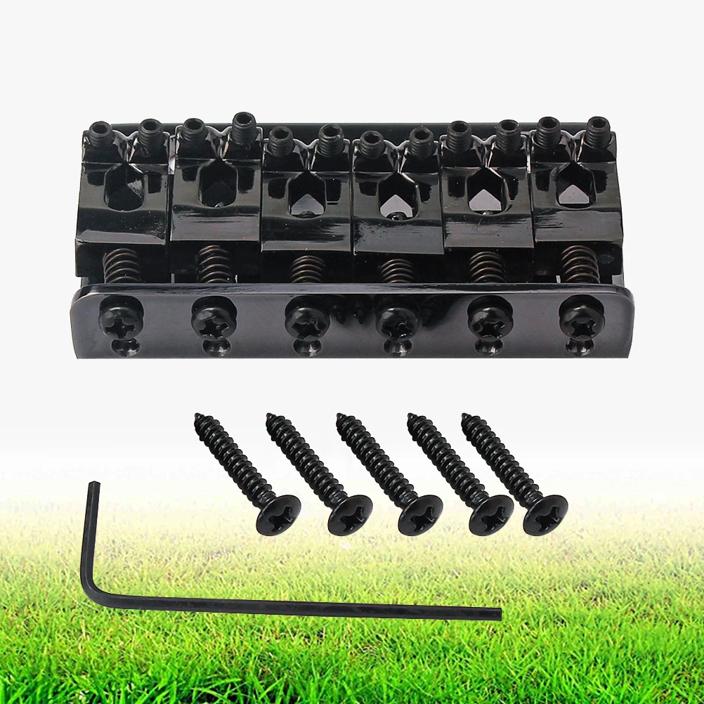 

65mm 6 String Bass Guitar Bridge Solid Metal Hard Tail Bridge for Electric Guitar Jazz Style Replacement Repair
