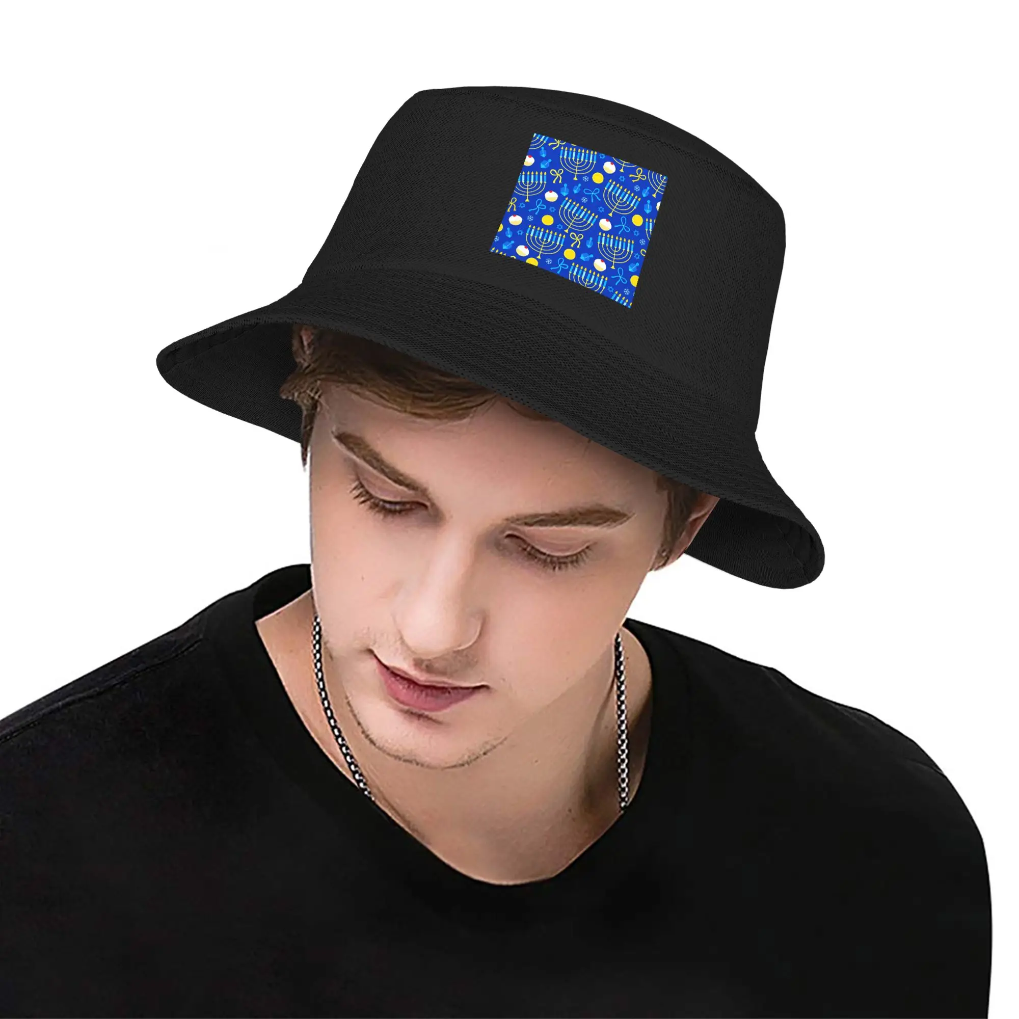 Vocation Happy Hanukkah Merch Bucket Hat Women Men Sun Hat Menorah Candle Christmas Ispoti Hat Fishing Fisherman Hats Camping