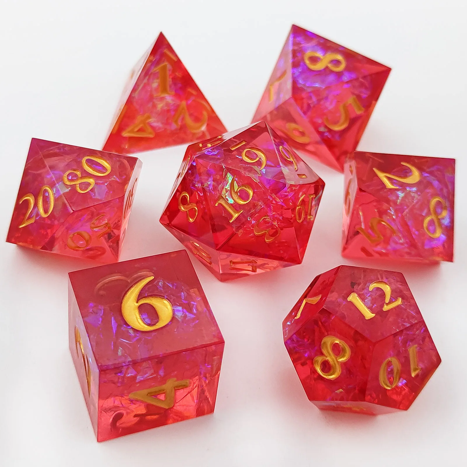 Polyhedral harz würfel DND laufende gruppe spiel würfel set TRPG spiel dragon und kerker RPG rolle spielen spiel würfel 7 würfel set