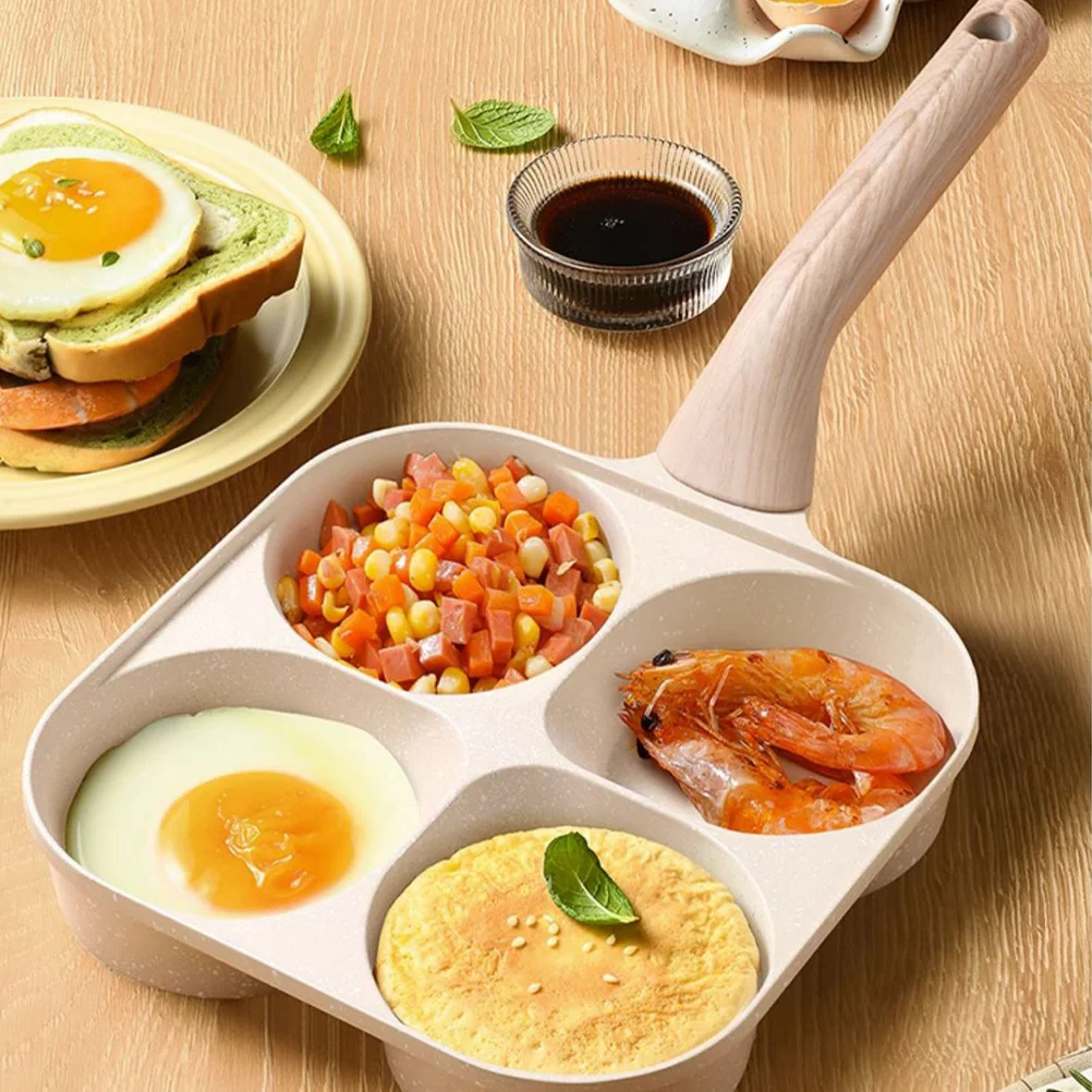 

4 Cup Deep Nonstick Egg Frying Pan Divided Omelette Pan Breakfast Skillet Gas Stove Induction Divided Skillet Egg Pans Nonstick