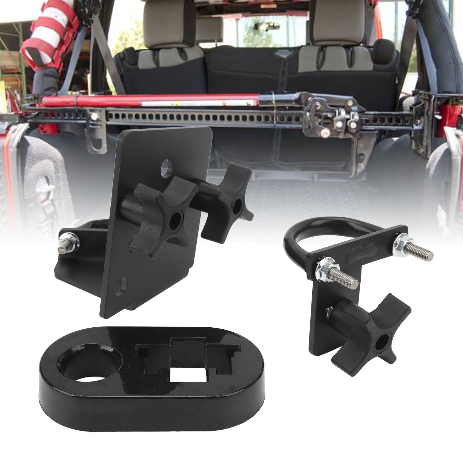 28PCS Jack Roll Bar Mounting Bracket Secure Storage Replacement for Wrangler CJ YJ TJ JK 1976-2018 - Durable Auto Accessory