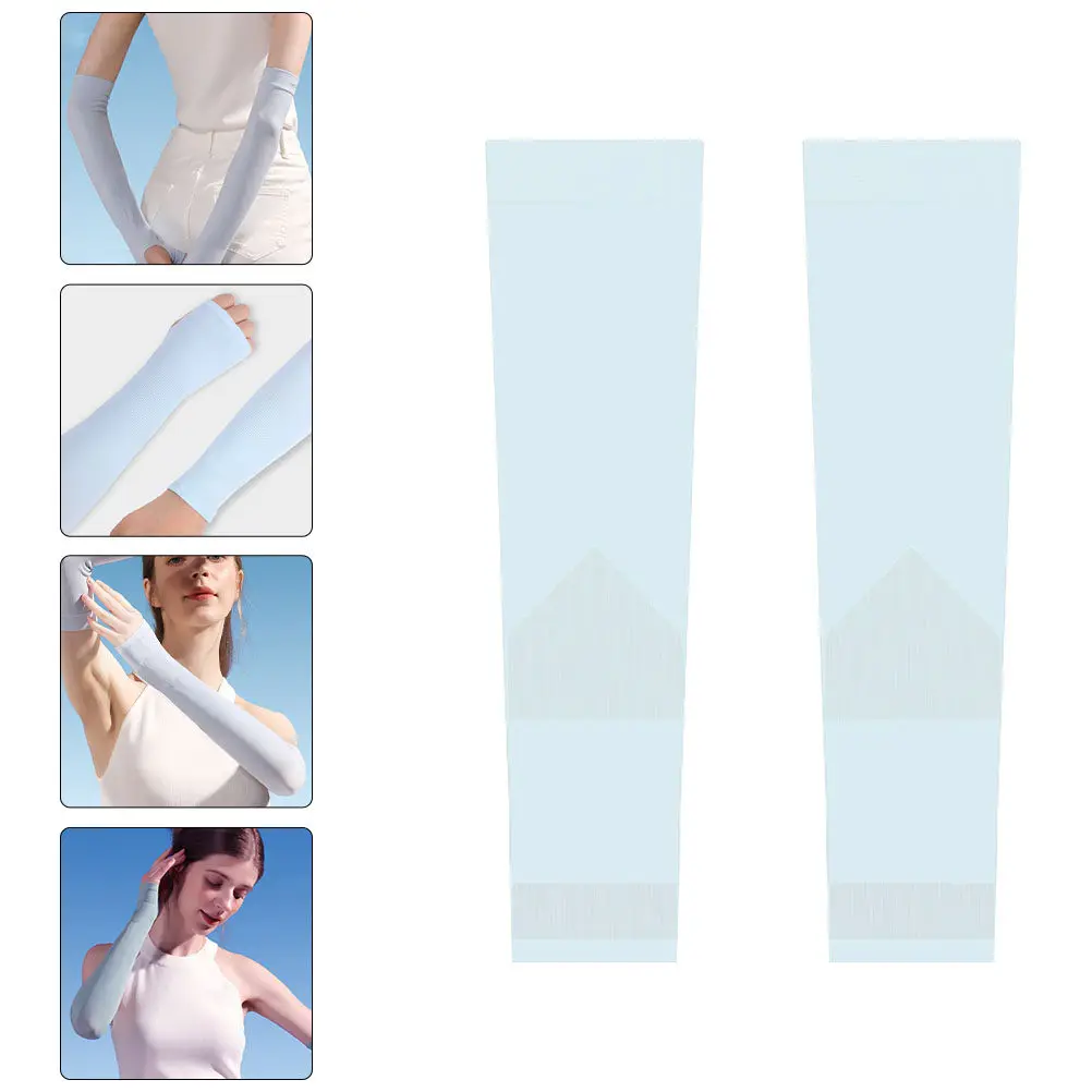 

1Pair Uv Sun Protection Arm Sleeves Cooling Ice Silk Breathable Sun Block Sleeve for Cycling Driving Hiking Outdoor Sports