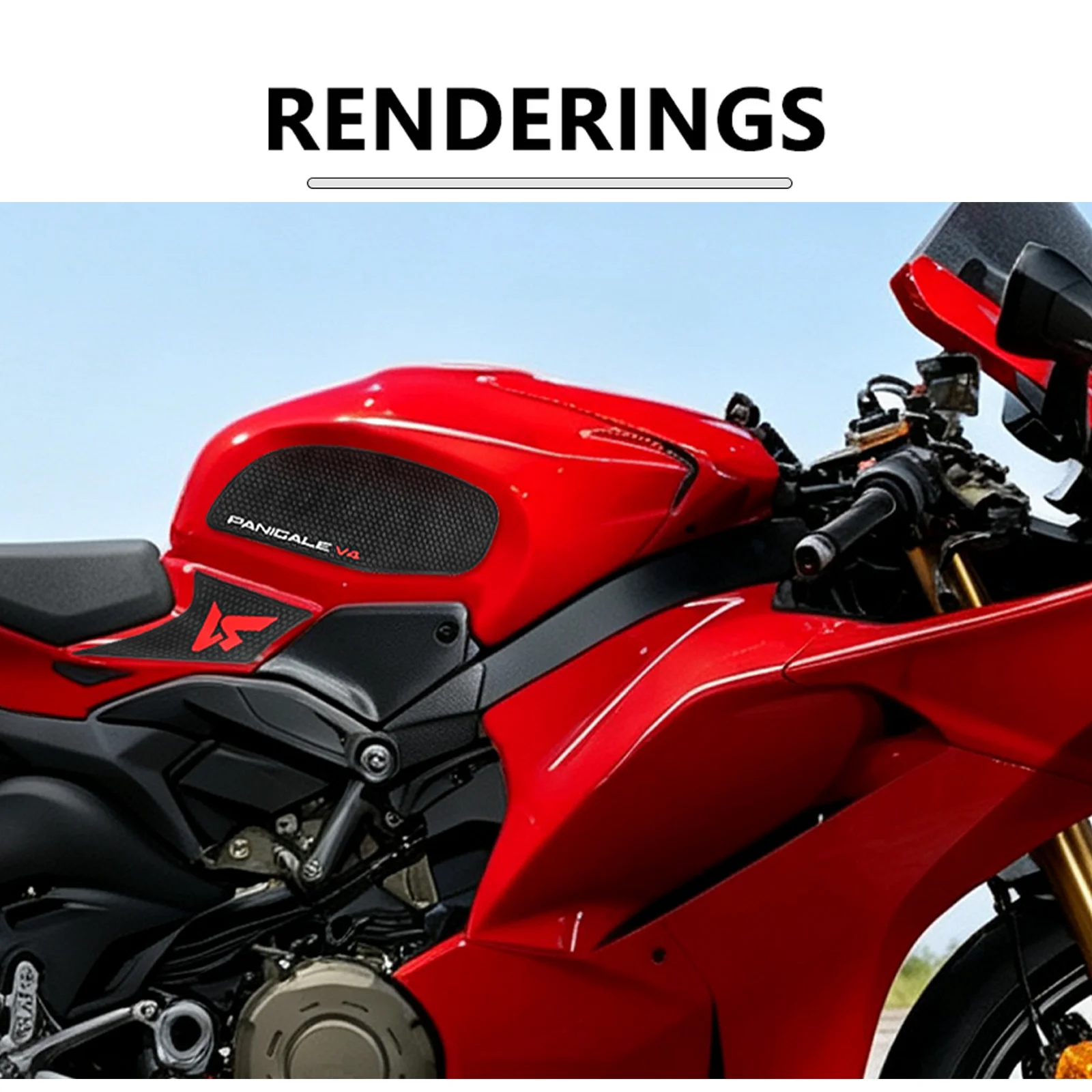 For Ducati Panigale V4 V4S 2025–2026 Motorcycle Accessories Fuel Tank Pad Non-Slip Side Fuel Tank Pad