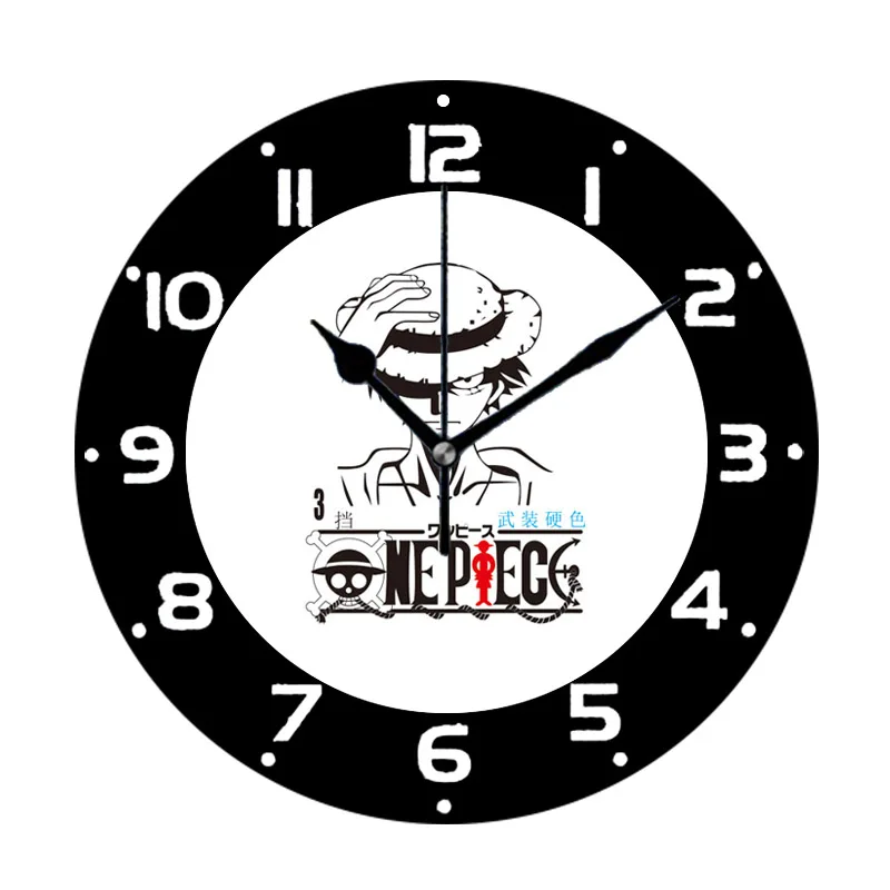 Cool Anime One Piece Poster Wall Clock Watch Big Modern Chopper Luffy Round Wall Clock Art for Living Room Bedroom 14inch Gift