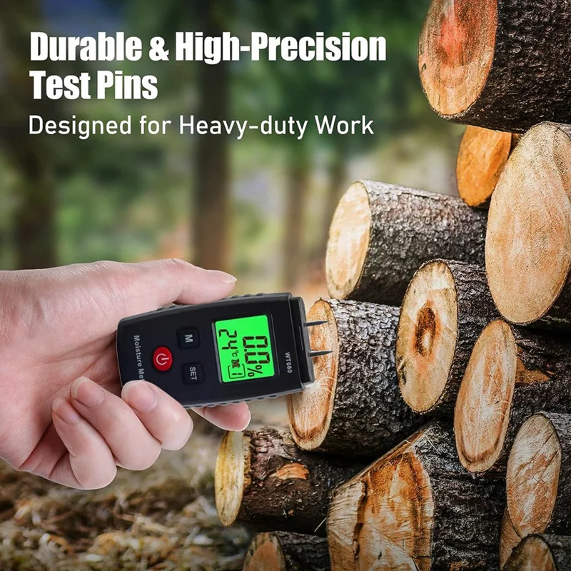 Wood Moisture Meter, Pin-Type Digital Moisture Detector, Water Leak Detector, Handheld Moisture Meter For Lumber, Walls