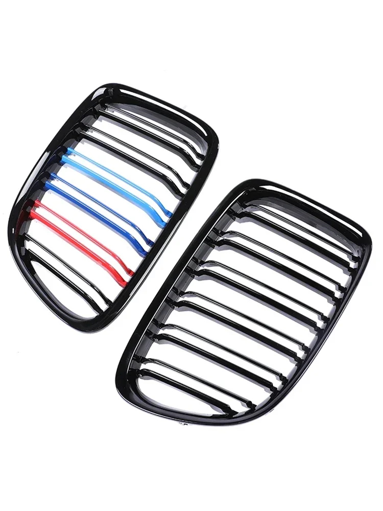 For BMW X1 E84 2009-2016 Front Bumper Kidney M Color Racing Grille Cover Refiting Facelift Grill Carbon Look Replcement Parts