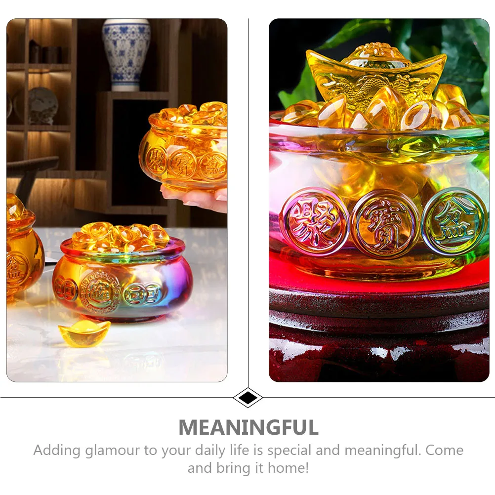 

Crystal Cornucopia Wealth Bowl Decorative Treasure Basin Home Office Vase C ies Table Centerpiece Plants Collectibles