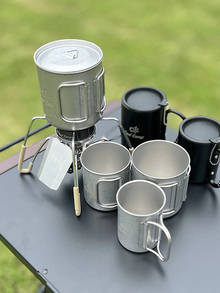 

4pcs Camping Cups Ultralight Portable Travel Cup 304 Stainless Steel Cookware Set for Outdoor Camping Backpacking