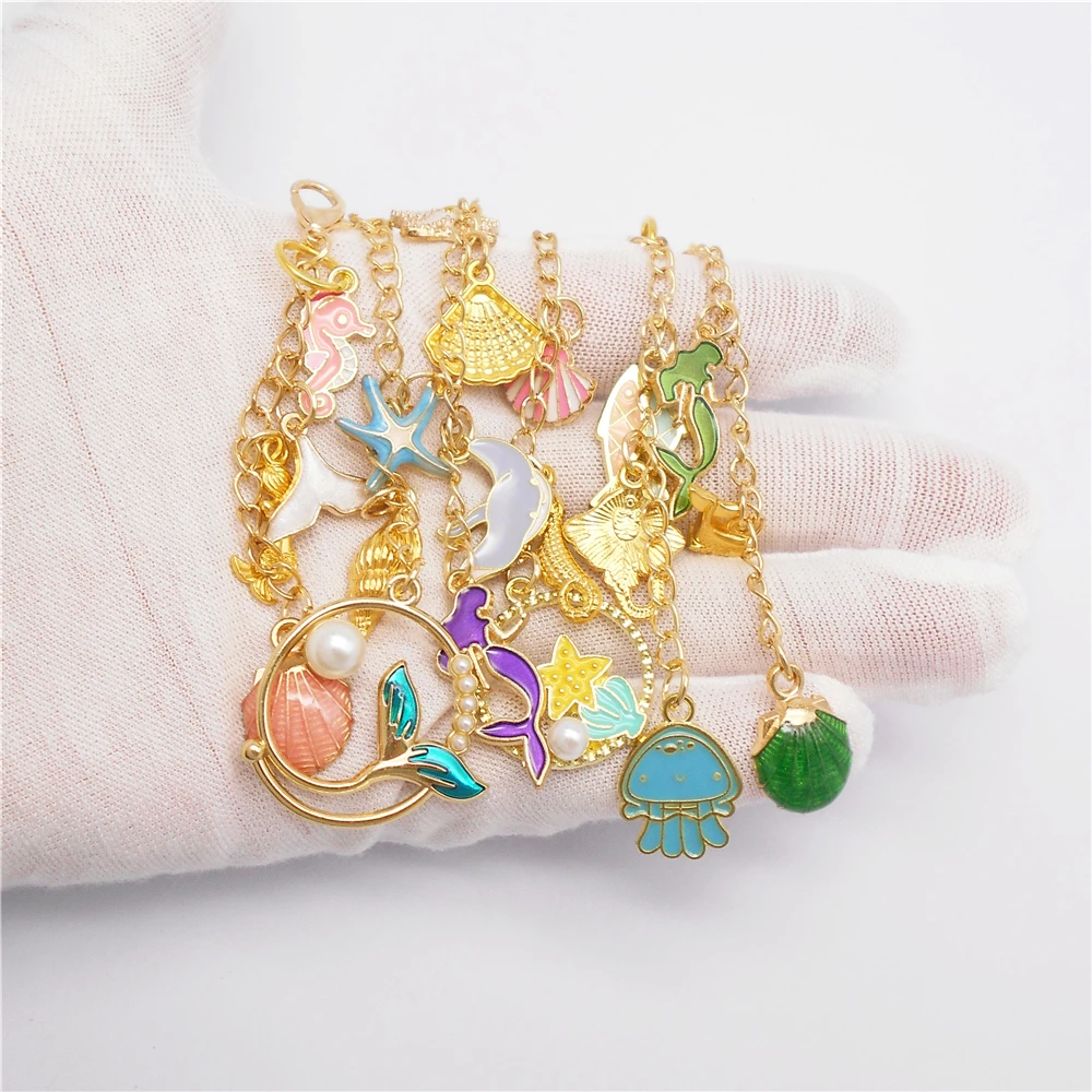 6/9Pcs Cute Lip Balm Charms Keychain with Flower Sea Life Cherry Dangle-Metal Lip Gloss Pendant Key Bag Phone Case Hanging Decor view 4