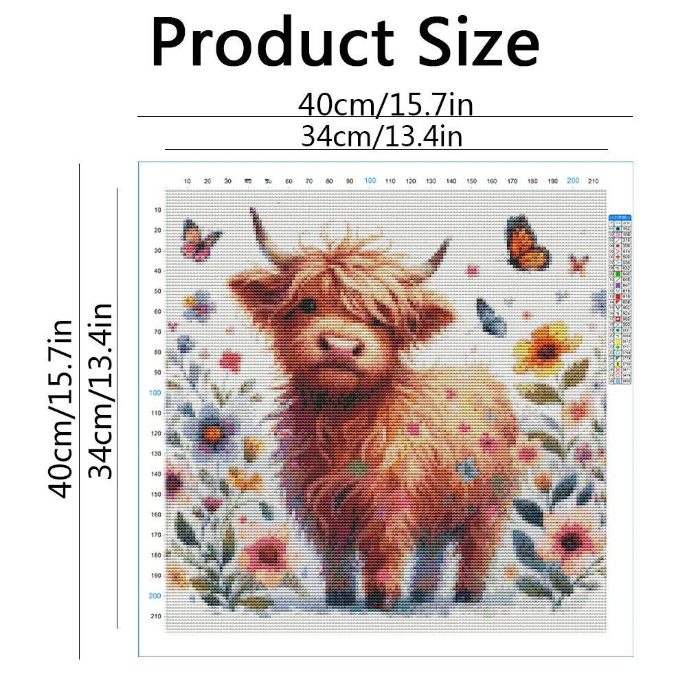 عبر غرزة البقرة الحيوان DIY كامل Kis التطريز كال زهرة 11CT مطبوعة قماش فراشة ديكور المنزل الفريد #2