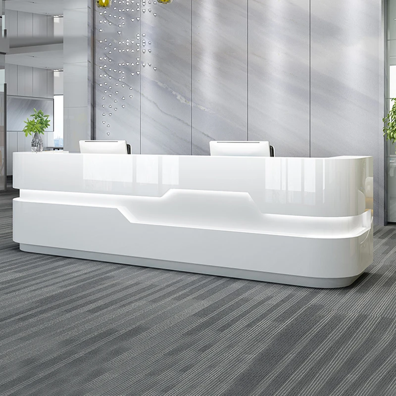 แผนกต้อนรับคุณภาพสูงการออกแบบอุตสาหกรรมยินดีต้อนรับพนักงานต้อนรับลูกค้าโต๊ะทํางานที่ทันสมัยสํานักงานธุรกิจ Escrivaninha เฟอร์นิเจอร์