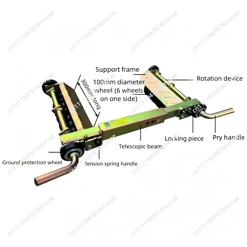 Wheeled Trolley - 12 Wheel Rescue Trailer Service Anti-skid Pattern Plate Car Porter Tool for Auto Repair Car Lever Positioning