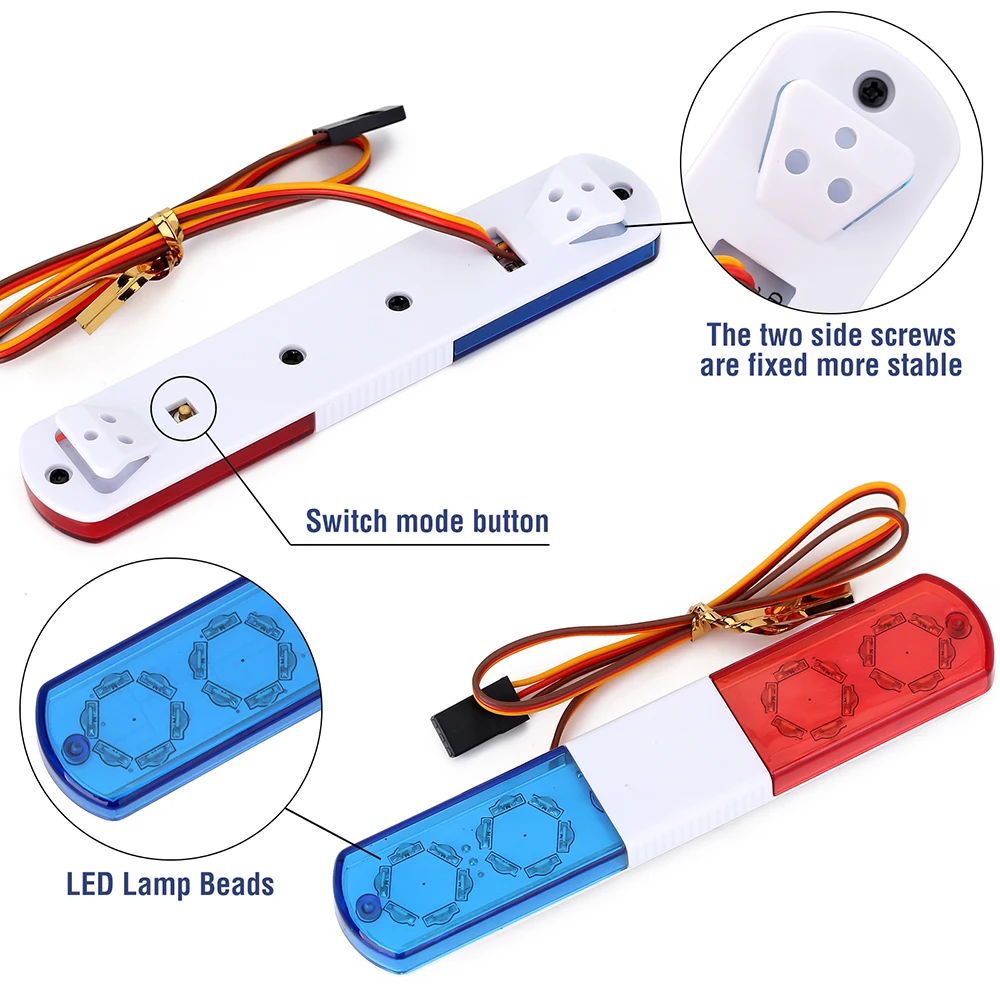 9imod 113/143mm multi-fonction clignotant RC voiture lumière LED lumière alarmante pour 1/10 1/8 RC voiture HSP Kyosho Traxxas Tamiya pièces