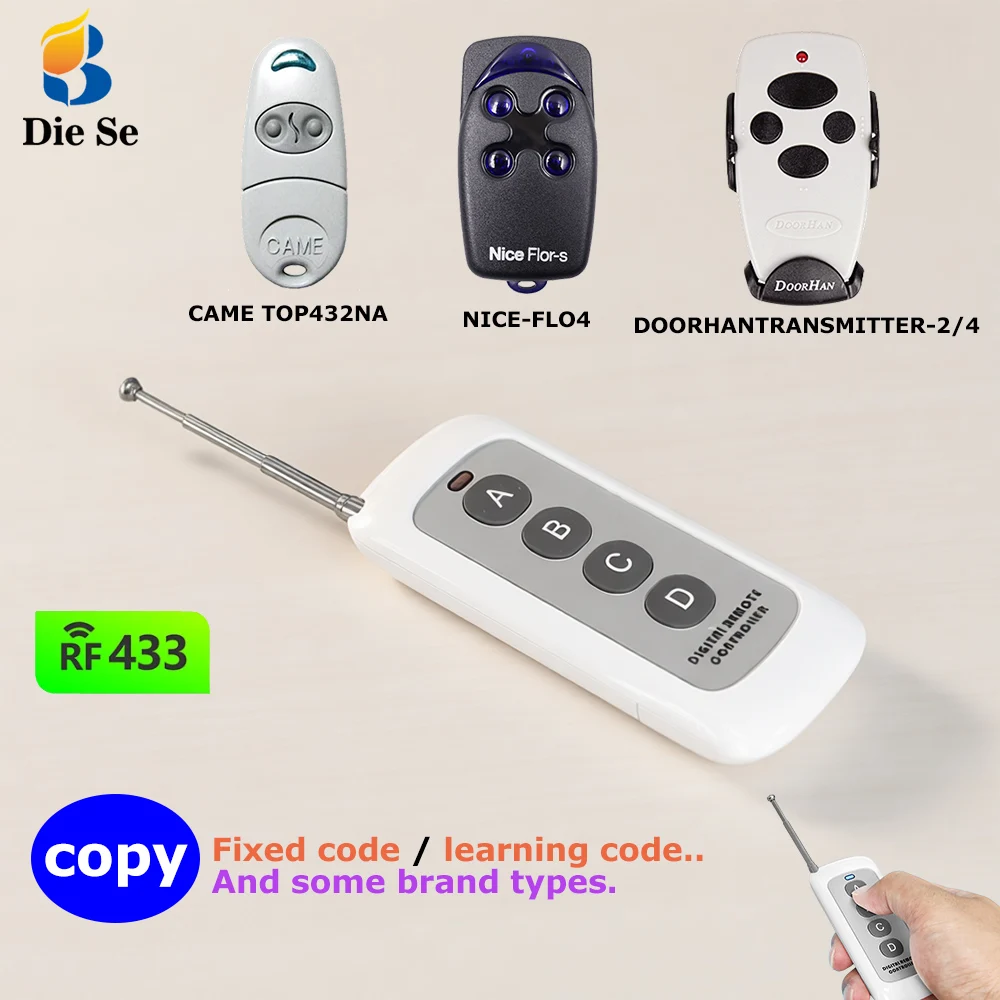 Diese RF 433MHz Copy Remote Control Cloning Learning Fixed C