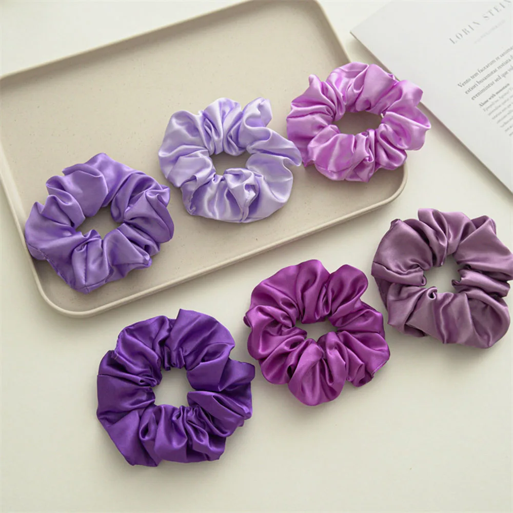 6PCS/set Pure Mulberry Silk Hair Scrunchies Silk Hair Ties Hairbands Skinny Scrunchies Ponytail Holders Hair Care Accessories