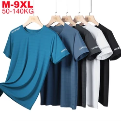 Plus Size T Shirts Male 6xl 7xl 8xl 9xl Short Sleeve Tshirt Oversized Men Summer Cool Quick Dry T-shirt Men's Sporting Clothing