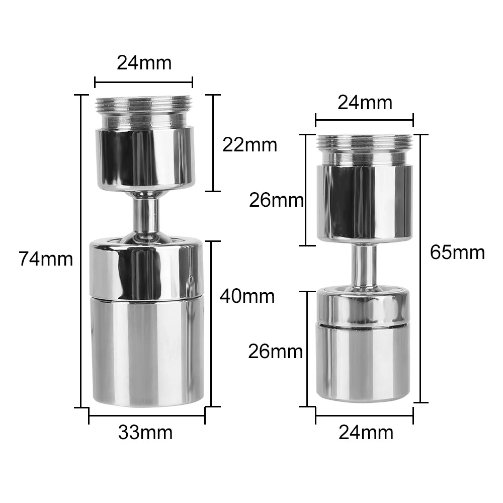 Universal Faucet Nozzle Faucet Stainless Steel Kitchen Faucet Splash-Proof Swivel 720°Rotation Bath Faucet Water Saving