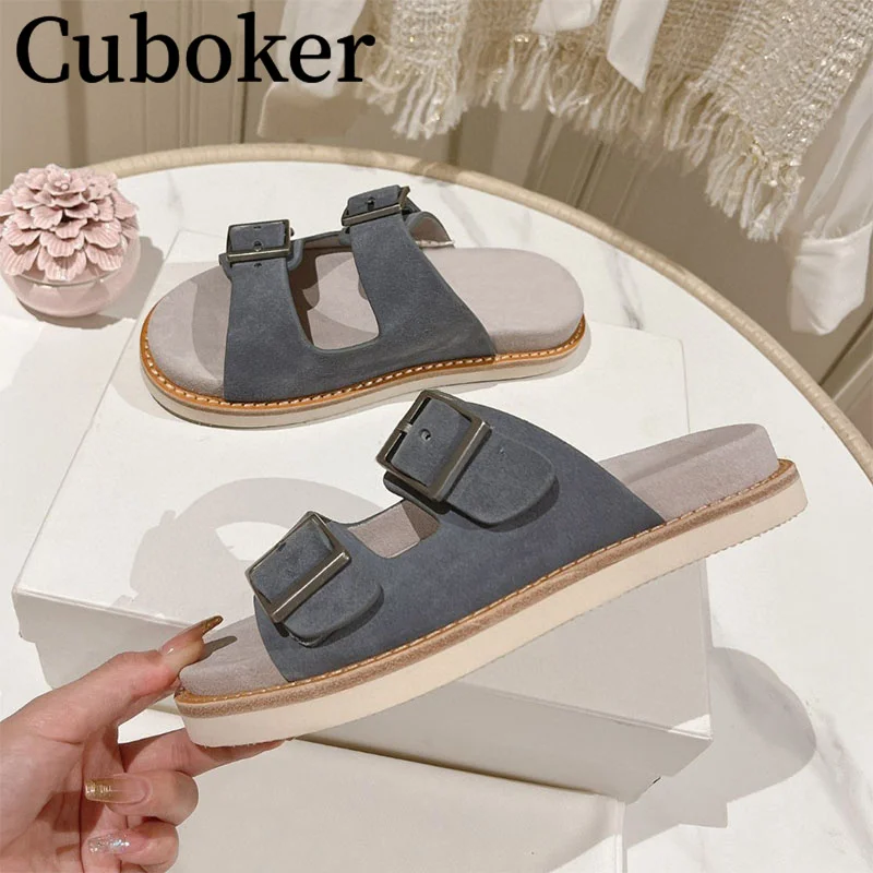 2021 Brand Runway Men Flat Causal Shoes Kidsuede Round Toe Male Loafers Slip-on Spring Summer Outside Walking Shoes For Men