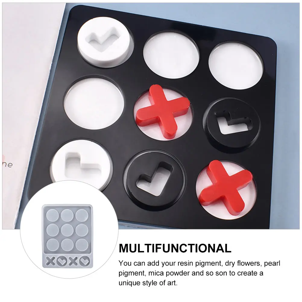 

1 pc Toe Board Game Silicone Mold For Diy Resin Crafts Chess Mold Smooth Surface Reusable Molds Family Game Night