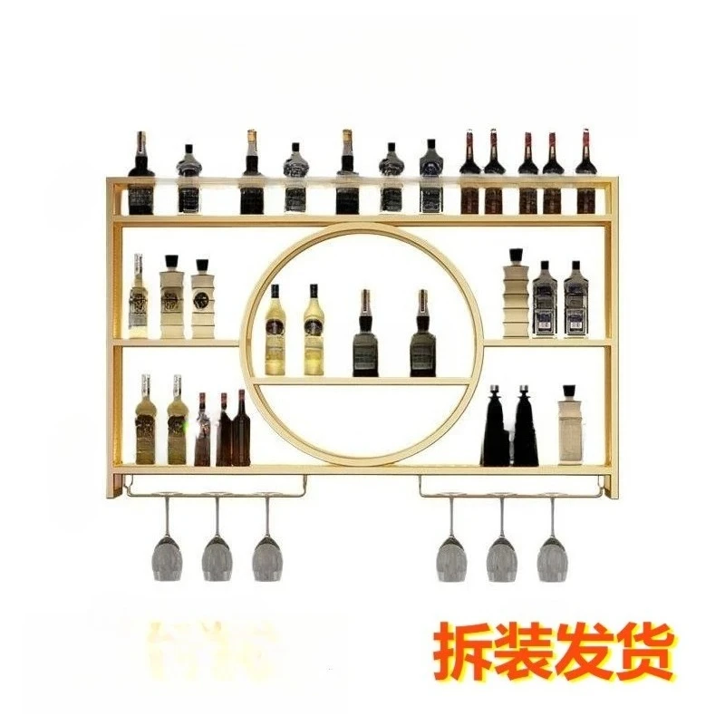 Wrought iron bar wine rack can be wall-mounted wine cabinet bar rack red wine wall home display rack restaurant wall-mounted