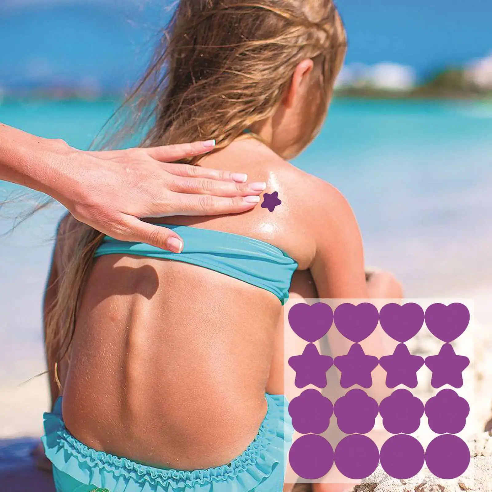 Outdoor Sunscreen Reminder Stickers 16 Pieces Sweatproof Sunscreen Testing Reminder Color Changing Stickers For Kids Adults