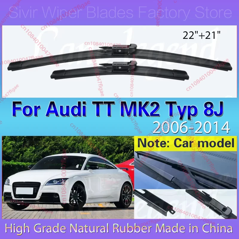 

Wiper Front Wiper Blades For Audi TT MK2 Typ 8J 2006 - 2014 Windshield Windscreen Front Window Car Accessories 2012 2013 22"+21"