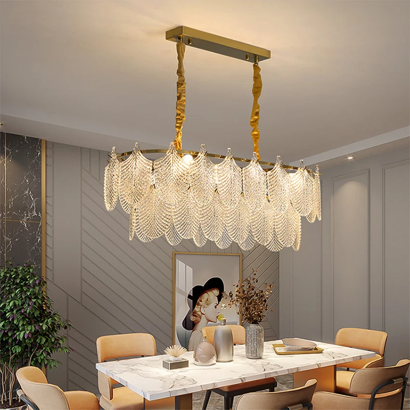 Imagem -05 - Modern Luxury Led Glass Pendant Lamp Lustre de Penas para Quarto e Sala Luz de Teto