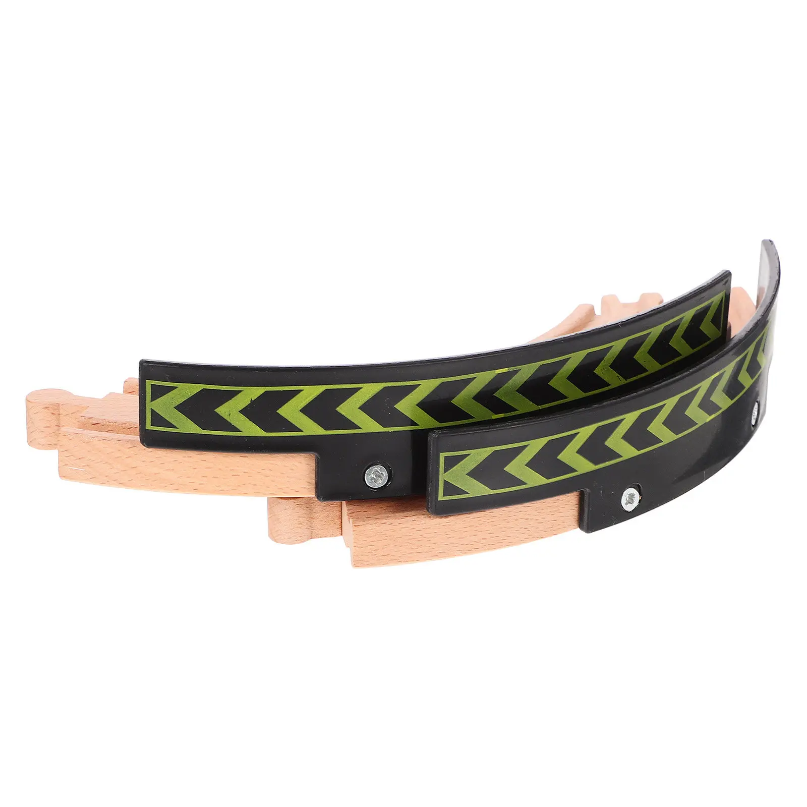 

2Pcs Wooden Train Track Accessories Short Curved Pieces DIY Educational Railway Scene Expansion Play Set