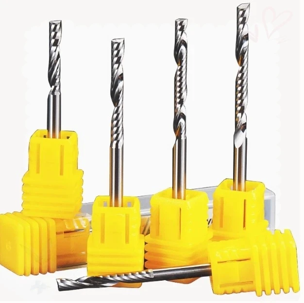 

50 шт./лот, 2A, качественная спиральная фреза с одной канавкой, твердосплавная фреза для акрила, ПВХ, МДФ, фреза, инструменты для обработки древесины