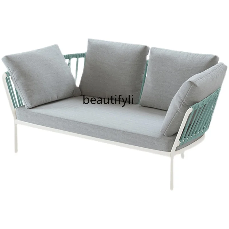 

zq Outdoor Sofa Rattan Furniture Leisure Chair Outdoor Garden Rattan Chair Sofa and Tea Table Combination