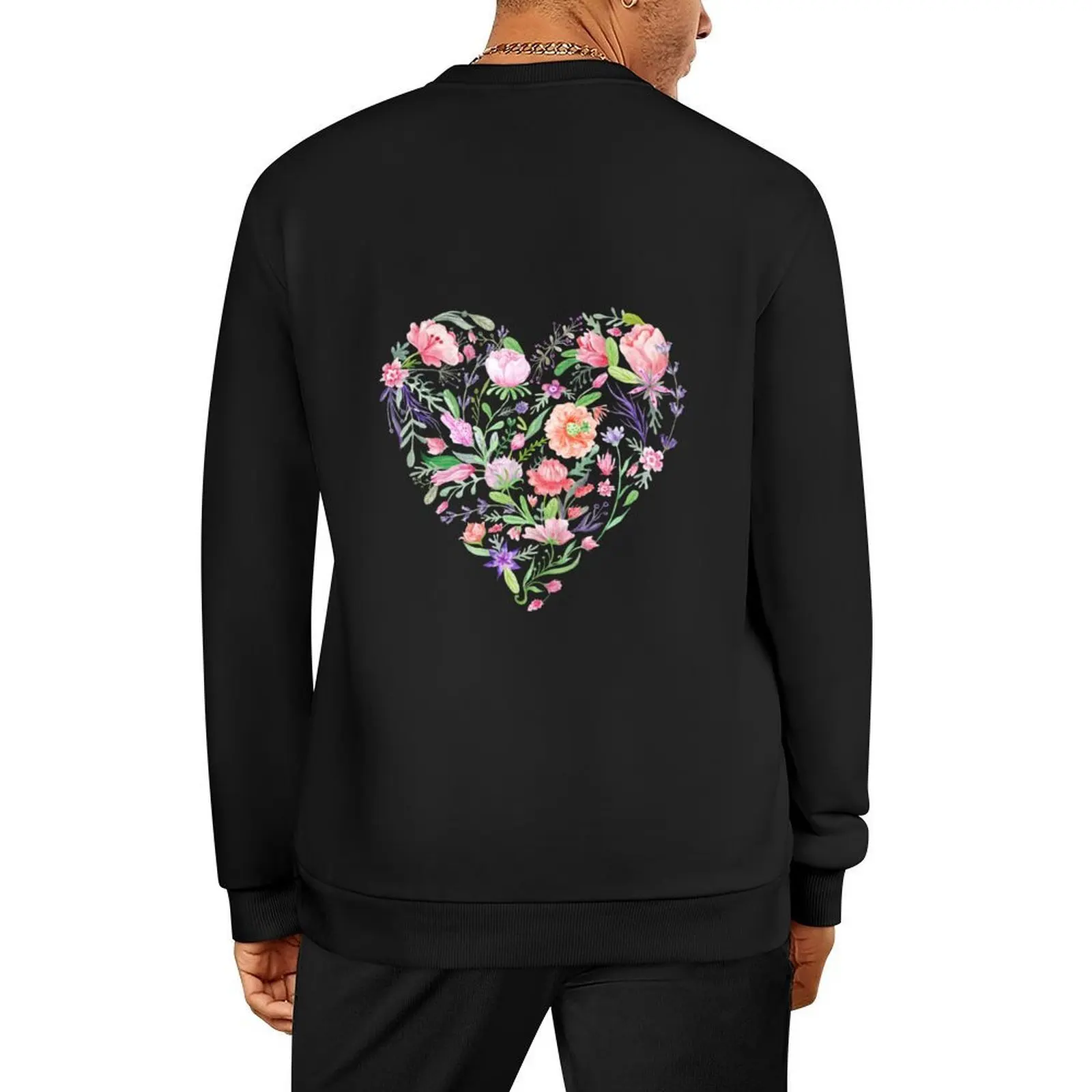 Heart of Summer Watercolor Floral Illustration Pullover clothes for men anime clothes mens clothing men clothes new sweatshirt