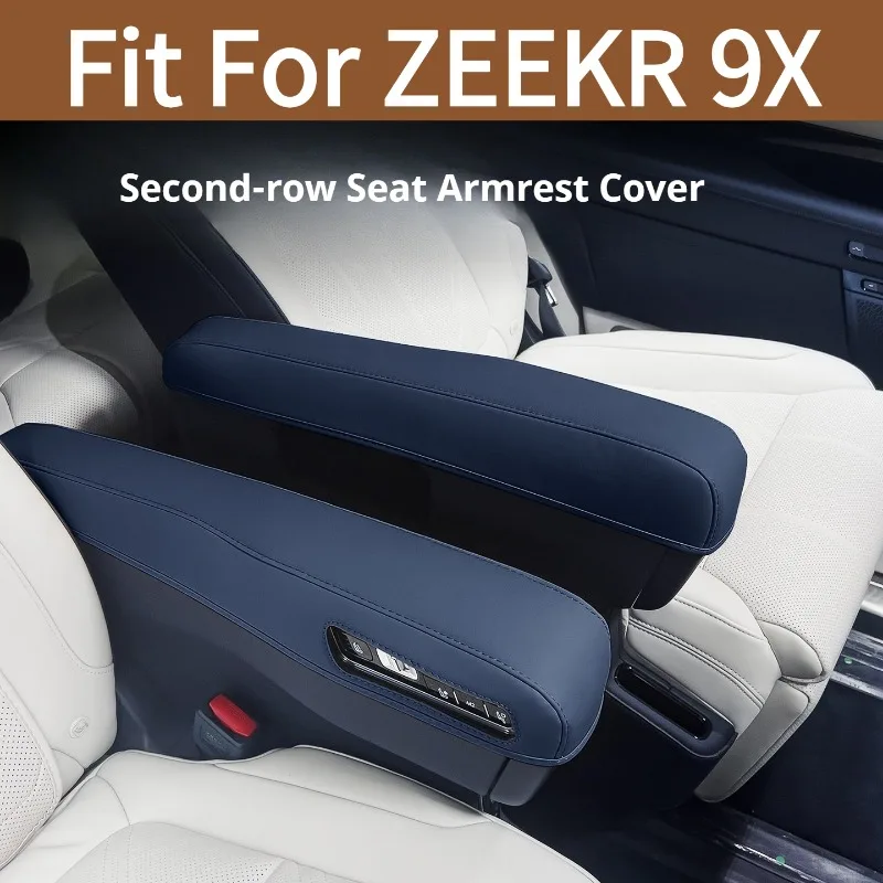 Fit For ZEEKR 9X Second Row Seat Armrest Protective Cover Leather Middle Row Armrest Pad Interior Decor Car Modification
