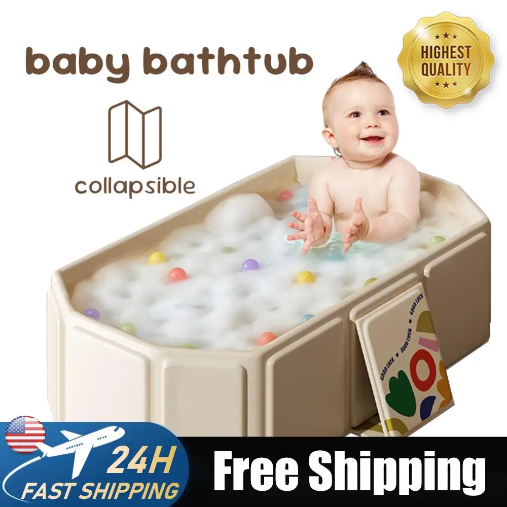 

Baby Bathtub for Infants To Toddlers Collapsible Baby Bath Tub with Drain Outlet Infant Tub Toddler Bathtub Shower Basin