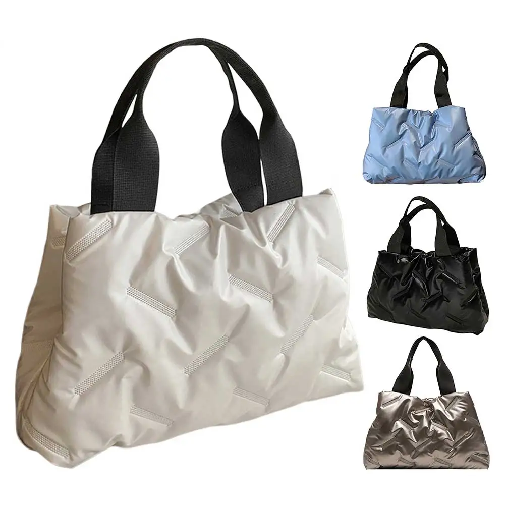 

Женская стеганая сумка-хобо, большая вместительная сумка-пуховик, мягкая сумка с верхней ручкой, женская зимняя дорожная сумка