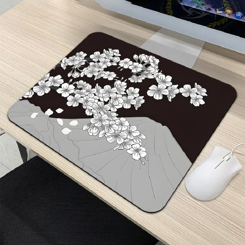 Japanese Sakura Mouse Pad Gaming Office Non-Slip Table Pad 25x30 Cherry Blossom Mousepad Keyboard Portable Laptop Mice Pad