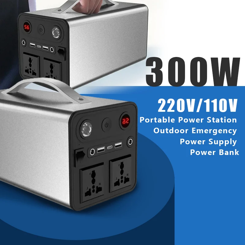 

300W Portable Power Station Outdoor Emergency Power Supply Power Bank Generator DC Output Battery Charger 68000mAh 220V/110V