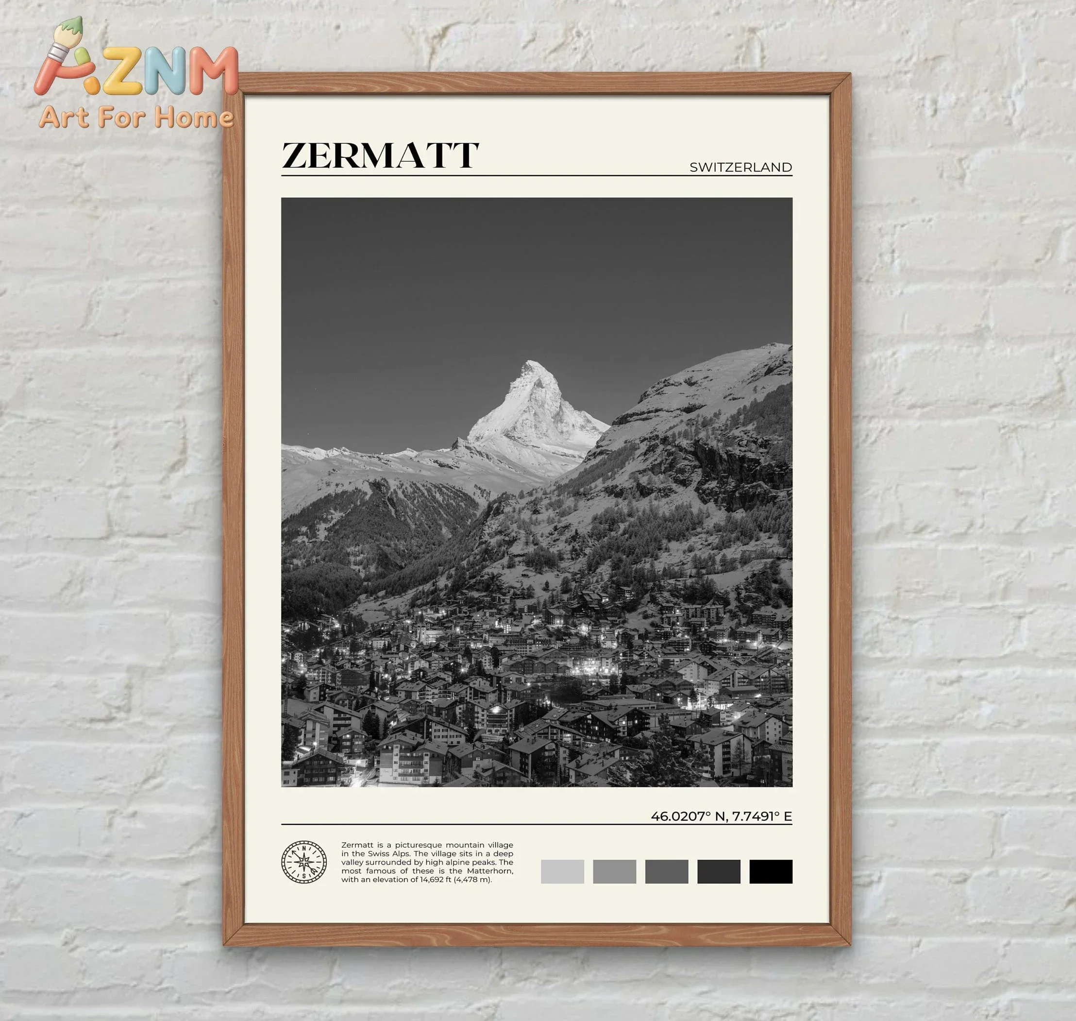 AZNM Europe City Black White Travel Canvas Wall Art, Vintage European Cityscape Photography Print, Unframed Canvas Painting for