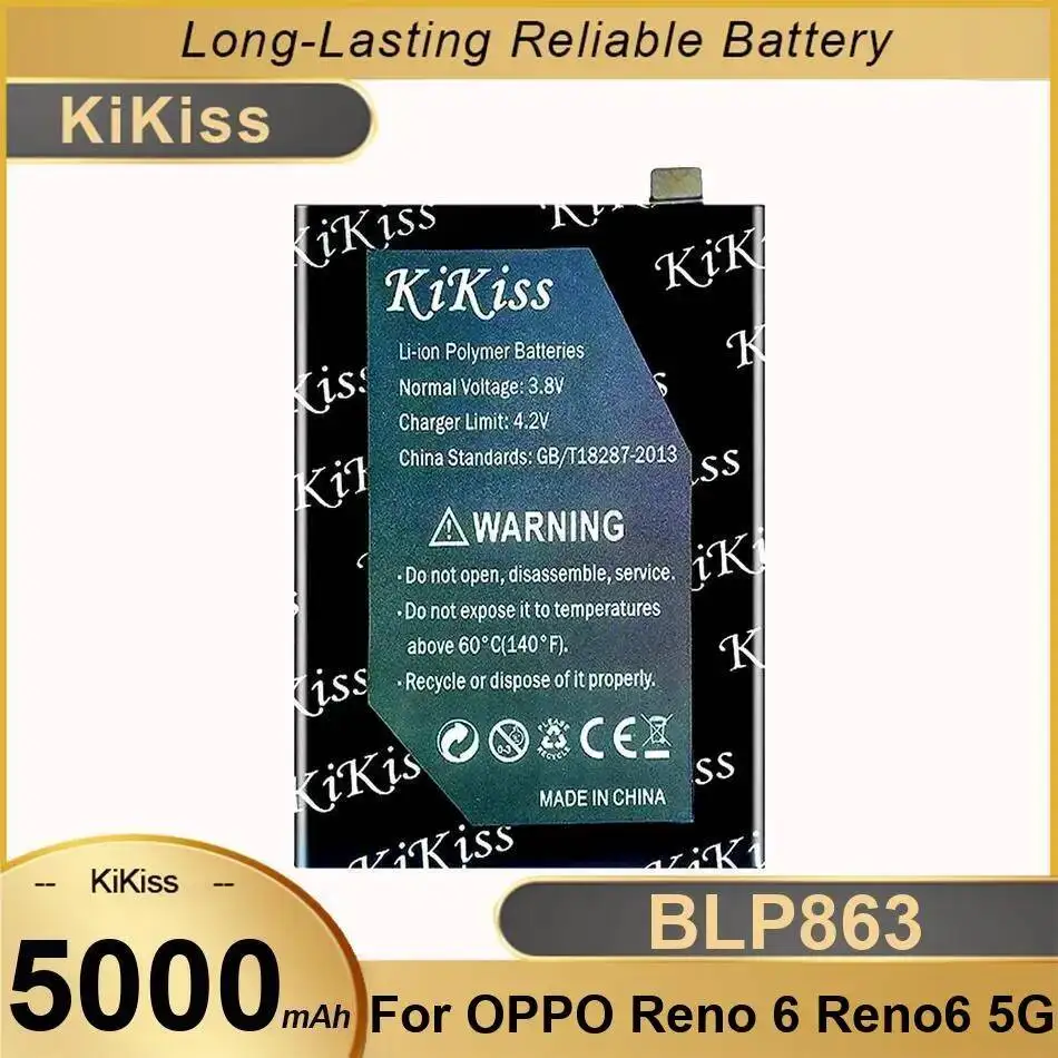

Safe Mobile Phone Battery 5000Mah BLP863 For Oppo Reno 6 5G