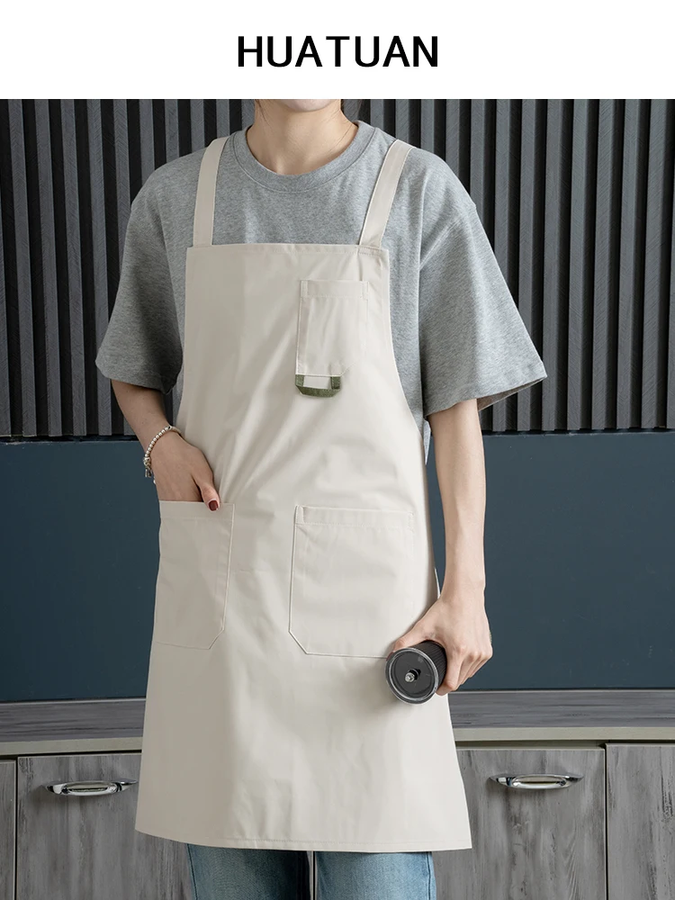 Aprons Fashion Waterproof Thin Kitchen Baking Dessert Store Work Clothes Male Female Household Cleaning Tools Soild