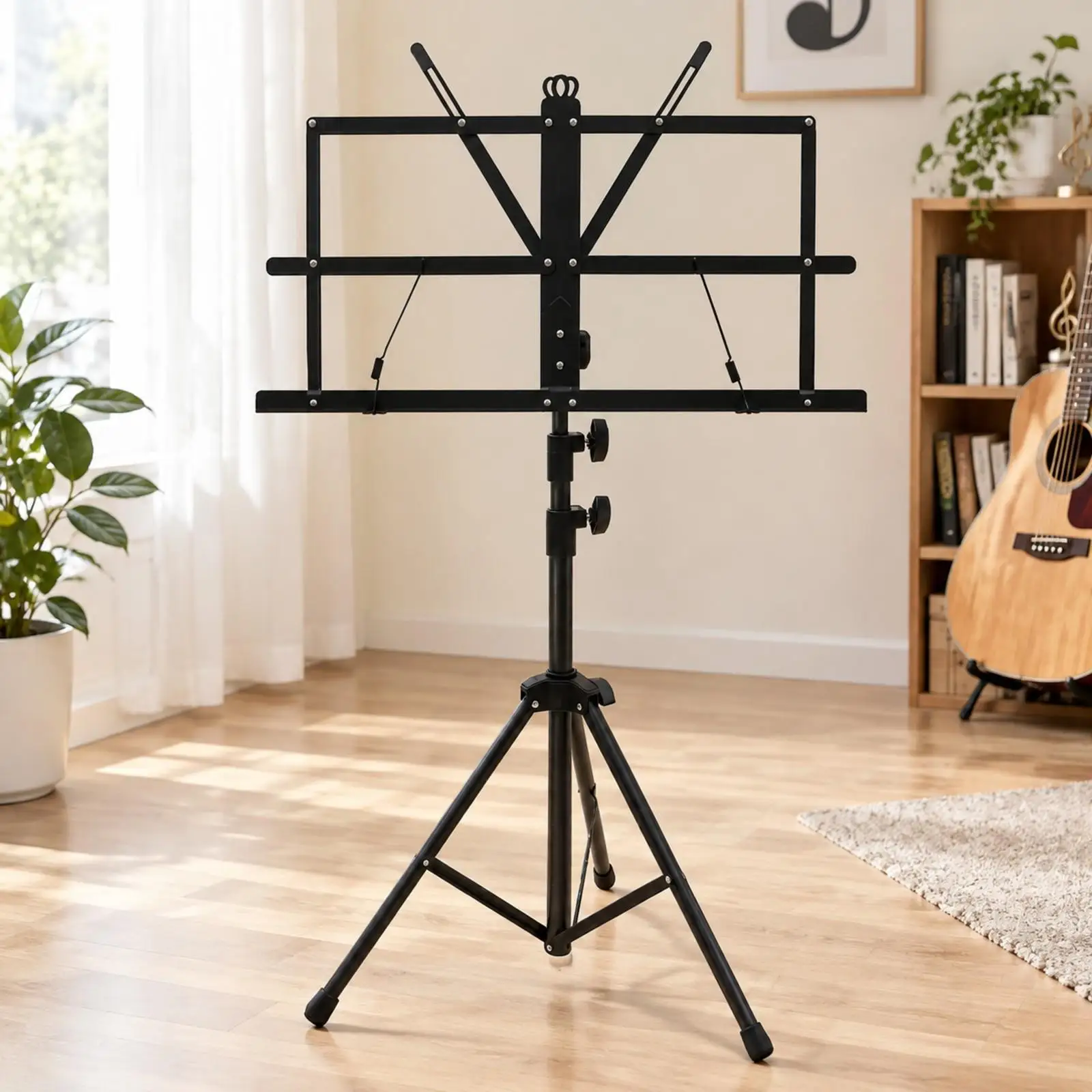 Aluminum Music Stand with Carrying Bag Portable Tripod Music Stand with Page Clips Lightweight Space-Saving for Musicians