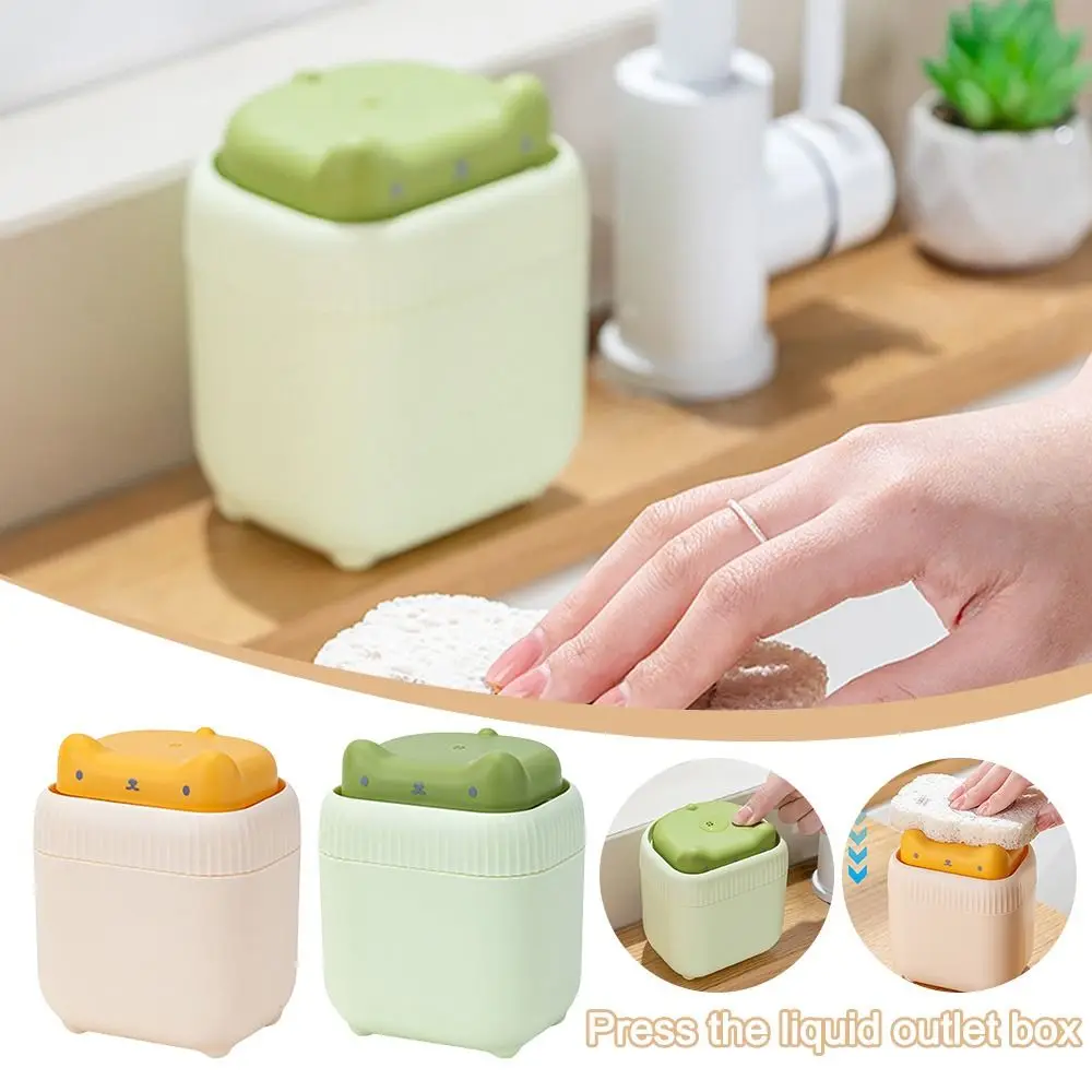 Plastic Detergent Automatic Dispenser Press-Type Leakproof Dish Soap Dispenser Cat Shape Countertop Organizer