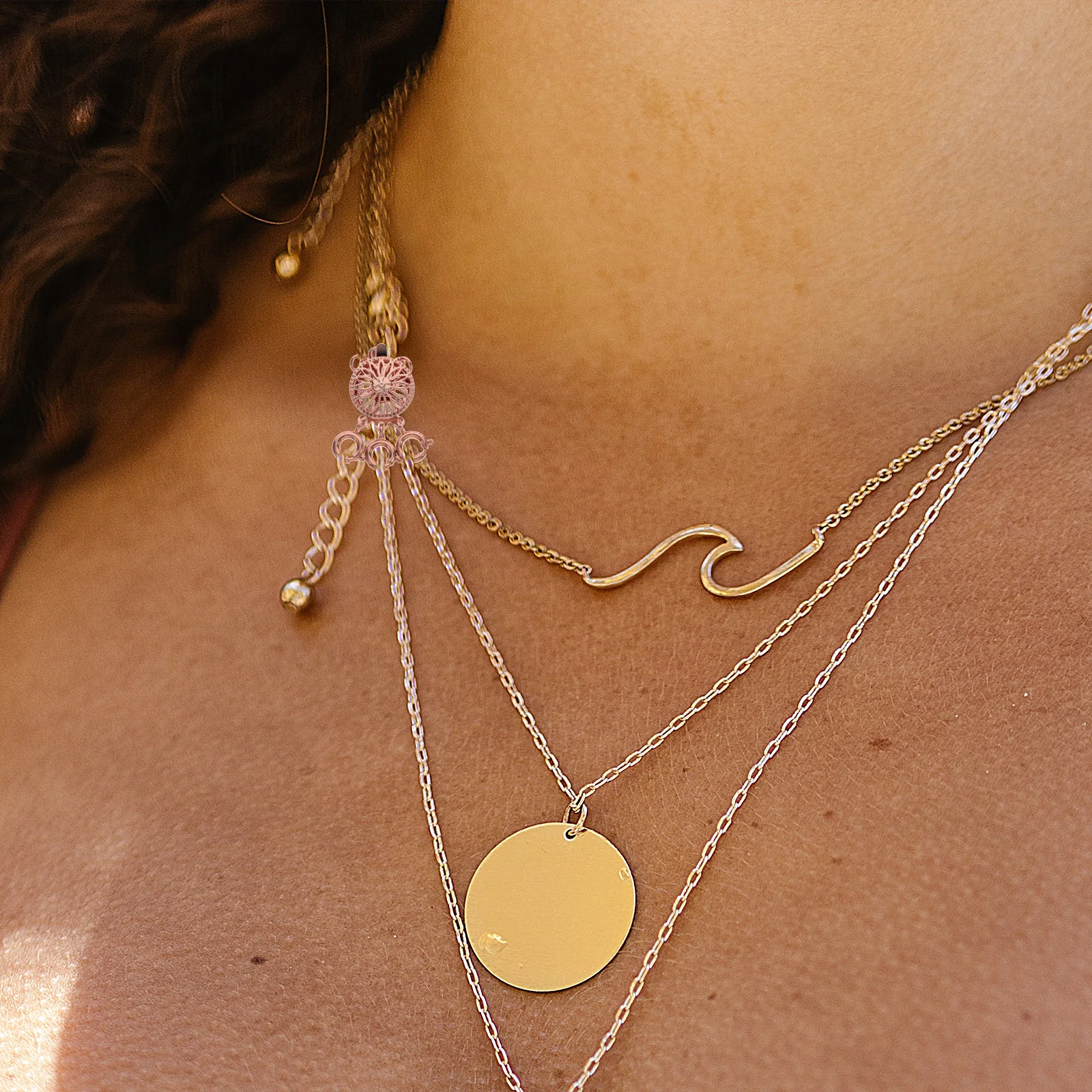 

2pcs Necklace Separator Premium Jewelry Converter For Diy Bracelet Buckle Layering Necklace Clasp Multi-Row Connector Copper