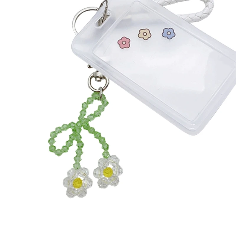 Flower Keychain Elegant Beads Holder Portable Keyrings Bag Pendant Suitable for Various Occasions
