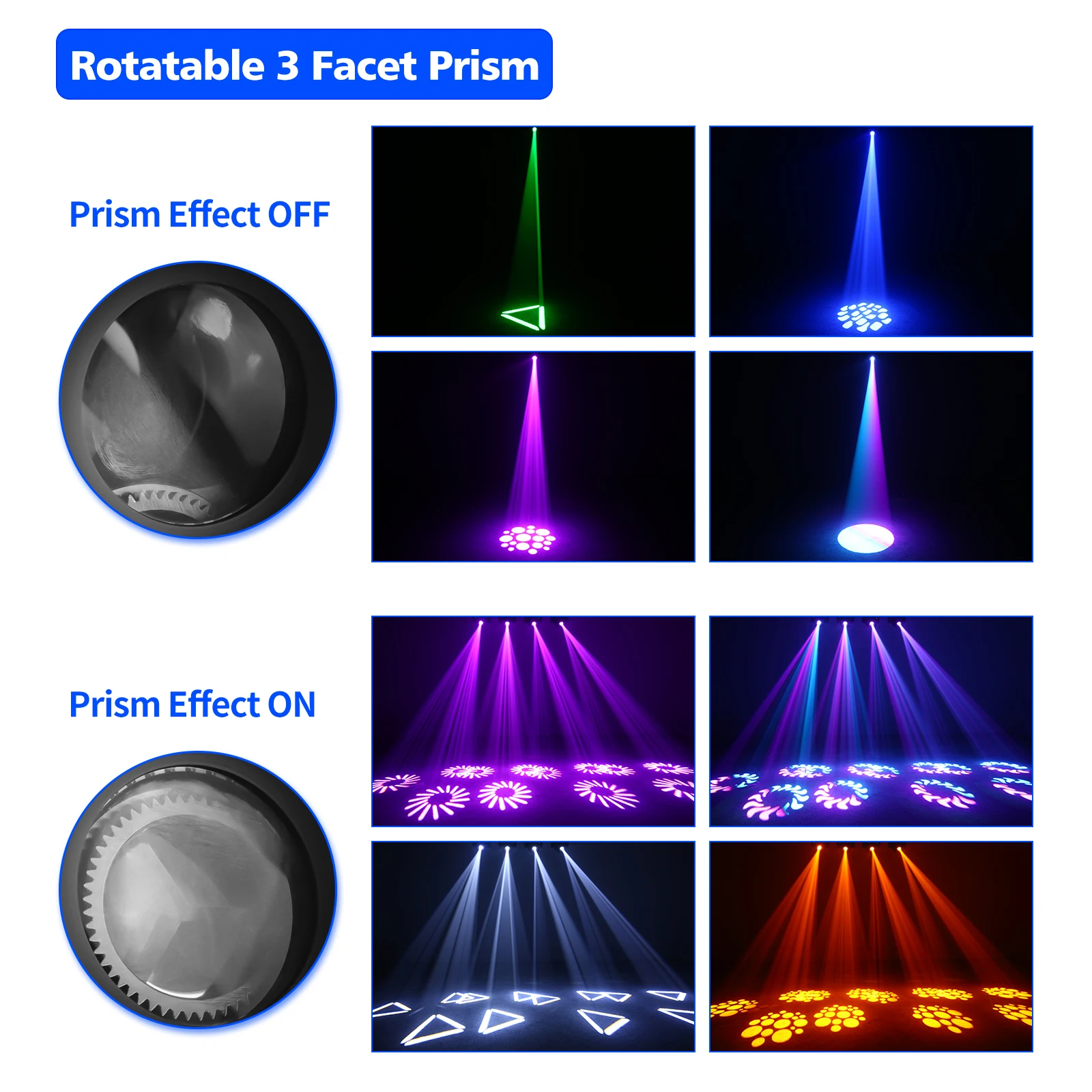 Imagem -03 - U`king 85w Gobo Moving Head Stage Lights Prisma Led dj Spot Lights com Dmx e Controle Ativado por Som para Festas Live Band Show