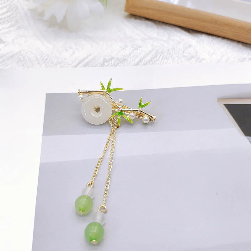 دبابيس شعر على شكل فراشة حلوة مجوفة للنساء، شرابات على الطراز القديم، معلقات السلام، دبابيس شعر على شكل أوراق الخيزران