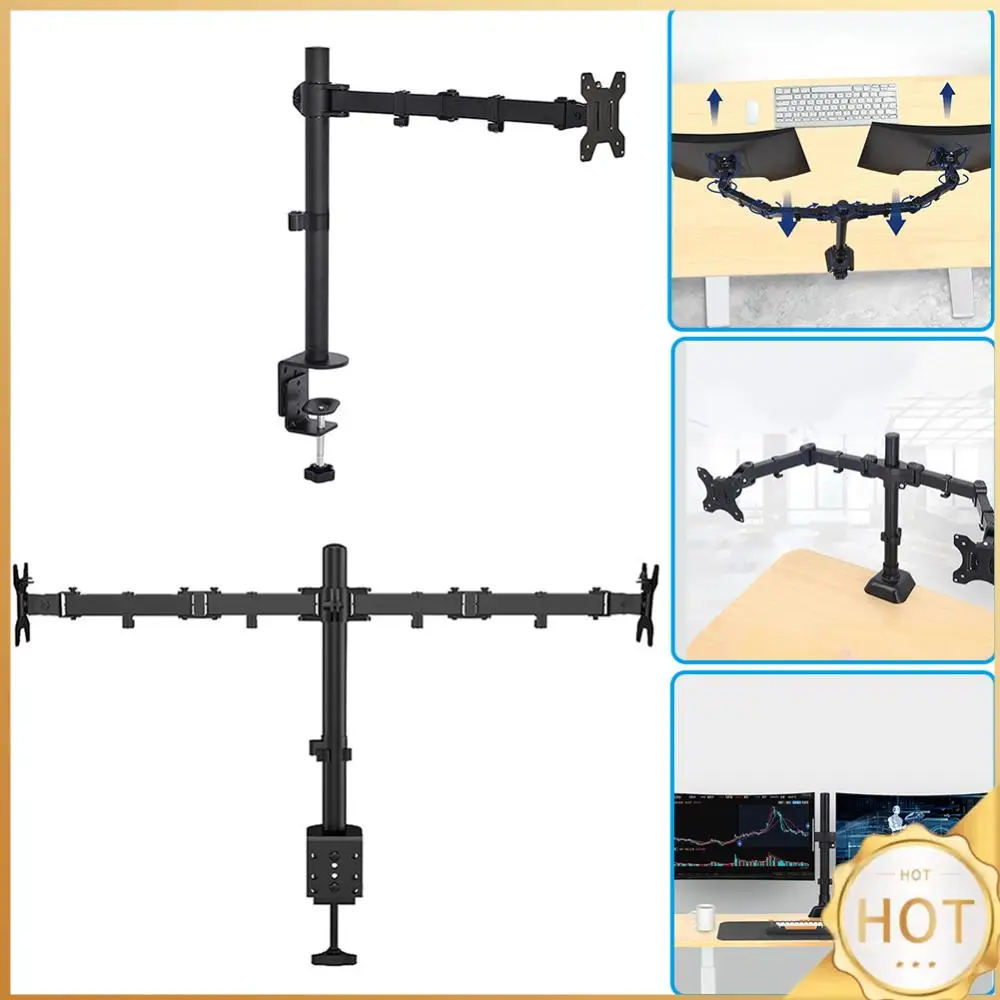 

Single/Dual Monitor Desk Mount Holds Up To 19.84 Lbs Monitor Arm Adjustable Height and Angle for 17 To 32 Inch Computer Screens